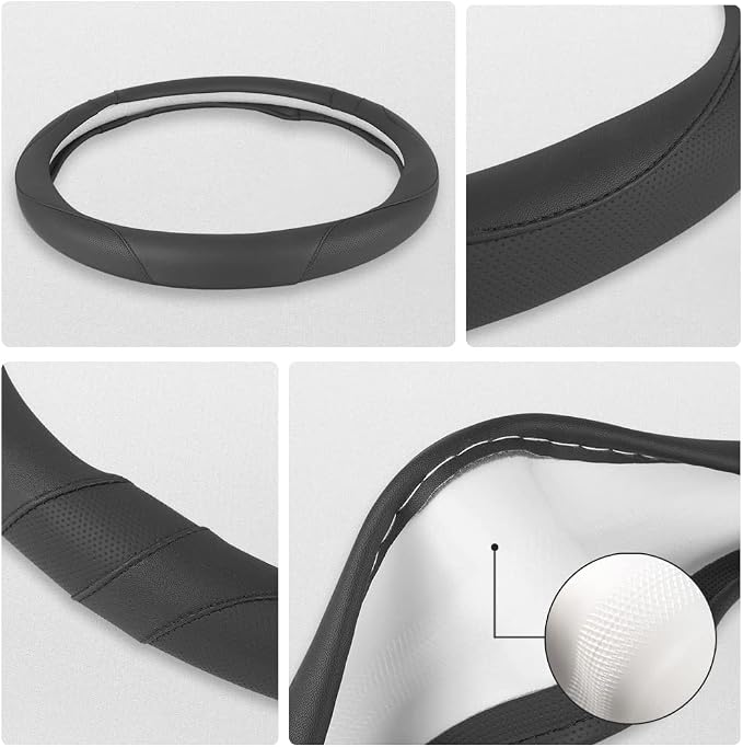 Customized Auto Car Steering Wheel Cover for Nissan(Black-Standard Size)