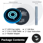 2PCS LED Car Cup Holder Lights, Light up Car Coasters for Cup Holders 7 Color-Changing Light Up Cup Holder Insert Coasters, Waterproof Car Accessories for Teens, Car Gifts for Men & Women