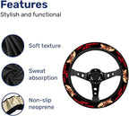 Hockey Mask Horror Steering Wheel Cover, Non Slip Polyester Car Wheel Protector for Car SUV Truck, Universal 15 Inch