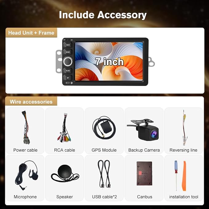 8 Core Car Radio Stereo for Chevy Chevrolet Silverado 2003-2006 Impala SSR Tahoe Tahoe GMC Siera Yukon Hummer with Android 15 Wireless CarPlay Android Auto Bluetooth FM/AM WiFi 【4GB+64GB】