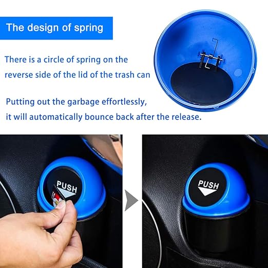 Cup Holder Trash Can, Leakproof Car Trash Can with Lid, Trash Bin for Car Accessories, Mini Garbage Bin Organizer for Automotive Office Home Kitchen, Applicable to Women and Men