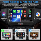 Double Din Car Stereo with Dash Cam,Compatible with Apple Carplay,Android Auto,7 inch Touch Screen Car Radio Receiver with Bluetooth, Mirror Link, Backup Camera, Navigation, FM, USB/TF/AUX