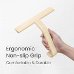 JustHang Shower Squeegee for Glass Doors, All-One-Piece Award-Winning Silicone Squeegee with Built-in Hook for Bathroom, Window, Mirror, Tile Wall,Car, Streak-Free Cleaner,10-Inch Sand Beige