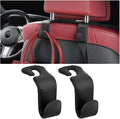 Zpana Car Headrest Hooks, 2PCS Leather U-Shaped Vehicle Purse Storage Hanging Holder for Purses Bags Coats, Automotive Seat Back Storage Organizer Hanger Accessories, Universal Fit (Black)