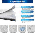 Car Rear Windshield Cover, 4-Layer Waterproof Back Window Protector for Ice and Snow Sun UV Rays Dust, Winter Hail Frost Shield, with Windproof Strap - Fits Most Sedans, SUV | Medium