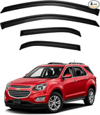 Window Visor for 2010-2017 Chevy Equinox, Out-Channel Rain Guards Shields Vent Deflector Shade Wind Dark Smoke Ventshade Ventvisor for 10-17 Equinox, Tape-On Outside-Mount, 4PCS