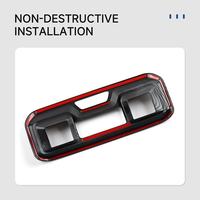 Car Rear Armrestbox Air Outlet Vent Sticker ABS Carbon Fiber Decal Interior Trim Cover for 2019-2025 Chevy Silverado | for GMC Sierra 2019-2021 1500 2500 3500 HD Accessories