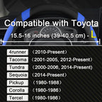 Customized Auto Car Steering Wheel Cover for Toyota Tacoma,4Runner,Tundra,Sequoia,15.5-16 inch (Black+Blue-Large Size)