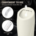 Car Trash Can Bin with Lid - Car Garbage Can Cup Holder - Cream Mini Leakproof Vehicle Garbage Bin with 20pcs Trash Bags-Automotive Organizers and Storage for Front Back Seat Accessories
