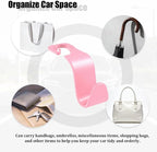 Car Seat Headrest Hook, 4PCS Vehicle Seat Back Hanger Storage Organizer for Handbag Purse Coat, Auto Interior Headrest Hook, Universal for SUV Automobile Truck (Pink)
