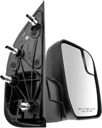 Driver and Passenger Side Mirror Assembly Set Manual Foldaway Textured Compatible with 2010-14 Ford E-150 E-250 2010-14 Ford E-350 Super Duty E-450 Super Duty