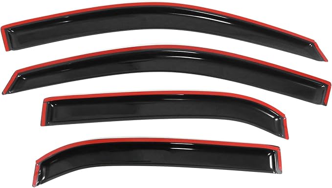 Fit 2010-2017 Chevy Equinox Slim Style Acrylic Smoke Tinted Window Visors |, Dark Smoke, Improve Circulation, Impact Resistant, Waterproof, Anti Fog, Wind Sun Rain Vent Guards, 4PCS