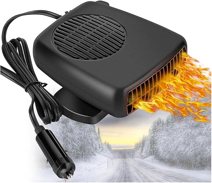Car Heaters that Plug into Cigarette, 2 in 1 Portable Windshield Car Heater with Heating & Cooling & Air Purify Function, Electric Fan Heater Heating Windshield Defroster Demister, 12V 150W