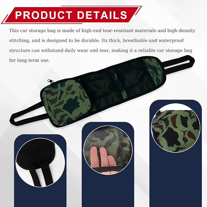 Car Seat Side Storage Pocket, Car Multifunctional Seat Organizer Hanging Bag, Auto Mobile Phone Wallet Sunglasses Mesh Net Pocket, Auto Accessories for Cars SUVs Trucks (Camouflage, 1PCS)