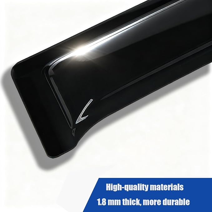 Window Visors Rain Guards for 07-13 Silverado Serria 1500 Extended Cab | Window Deflectors, Vent Visor, Sun Shades, Window Shields, Truck Accessories, Outside, Tape-on, Dark Smoke
