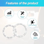 Car Bling Crystal Rhinestone Engine Start Ring Stickers, 1 Single Drainage Drill and 1 Double Drainage Drill Car Start Button Cover, Key Ignition Knob Bling Ring Decals, Car Accessories(Set Silver)