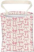 Car Trash Can, Cute Car Trash Bag, Hanging Car Organizer and Storage Bag, Trash Bin for Car Accessories, Vehicle, Travelling, Camping Cute Pink Bow