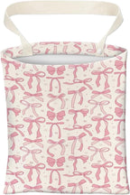 Car Trash Can, Cute Car Trash Bag, Hanging Car Organizer and Storage Bag, Trash Bin for Car Accessories, Vehicle, Travelling, Camping Cute Pink Bow