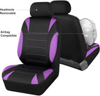 Waterproof Car Seat Covers Front Seats Only with 5mm Composite EVA, Neoprene Car Seat Cover with Separate Headrest Cover, Quick Setup Universal Fit for Car SUV Trucks,Airbag Compatible Purple