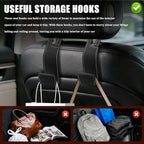2PCS Car Seat Headrest Hooks, Purse Hook for Car, Automotive Headrest Handbags Holder, Auto Accessories Leather Seatback Organizer Hanger for Hanging Purses Bags Coats (Black, 2PCS)