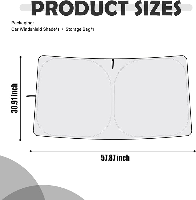 Car Windshield Sun Shade Compatible with Toyota 2025-2026 Camry,Oxford Cloth Windshield Cover Sun Shade with Storage Bag,Foldable Sunshade for Car Windshields Keeps Interior Cool