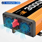 3000 watt Power Inverter Pure sine Wave 3000W 12v to 110v for car Vehicles Truck Camping Solar Panel Power Converter with Clamps and Remote car Power inverters 3000W