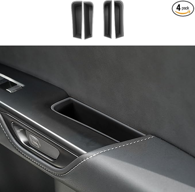 4PCS Car Door Organizer Tray for NX 2022 2023 2024 2025 Front & Rear Door Pocket Inner Organizer Trays TPE for NX 250 NX 350 NX 350h 450h+ Accessories Black
