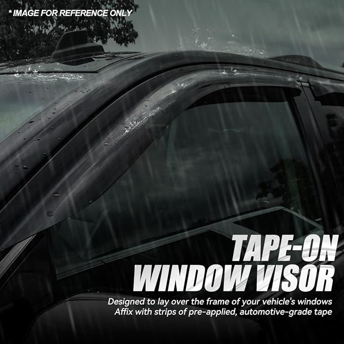 4 Pieces Tape-On Window Visors Deflector Rain Guard Compatible with Jeep Renegade 2015-2023, Acrylic