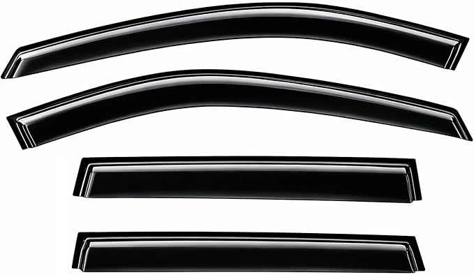 2014-2020 Tape-On Rain Guards for Nissan Rogue Side Window Visor Deflectors Extra Thick Vent Shades 2015 2016 2017 2018 2019