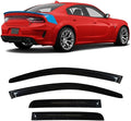 Durable Window rain Guards for 2011-2021 Dodge Charger, Original Tape-on Window Visors, Window Deflector for Cars, Dark Smoke, 4 PCS, WV94313