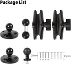 AMPS Round Plate Drill Base for Fish Finder, T-Bolt Track Mount with Aluminum Long Arm Extension for Garmin Striker 4 / Plus 4 / Vivid 4cv, Compatible with RAM Mounts/GPS Chartplotter Holder/Boat