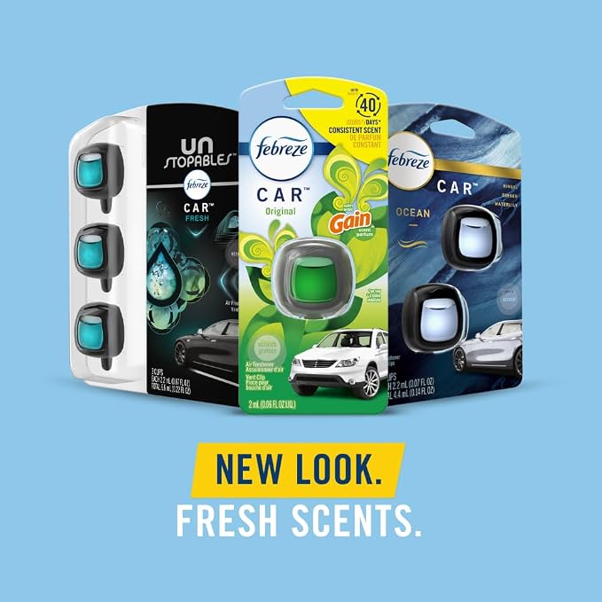 Car Air Freshener, Odor-Fighting Automotive Vent Clip, Gain Original Scent, 3 Count