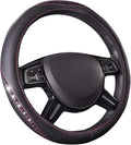 Bling Diamond Leather Steering Wheel Cover, Studded Crystal Rhinestones Universal Fit 14" 1/2-15" Crystal Glitter for Women Sparkle Girl Fit Suvs,Vans,Sedans,Cars,Trucks, Hot Pink Diamond