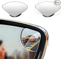 2 PCS Car Blind Spot Mirror, Fan Shaped HD Glass Convex 360° Rotating Wide Angle Side Mirror, Frameless Car Blindspot Mirror for Larger Image and Traffic Safety (Fan Shaped, 2 PCS)