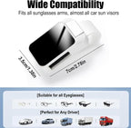 2 Pack Sunglasses Holder for Car, One-Handed-Operation Visor Sunglass Holder Clip, Easy Access Storage for Driving,Universal Fits (White)