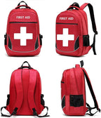 First Aid Bag Empty Red Emergency Medical Bag First Responder Trauma Backpacks Multi-Pocket Traveling Field Trips Camping Essentials (Red, 1 Piece)