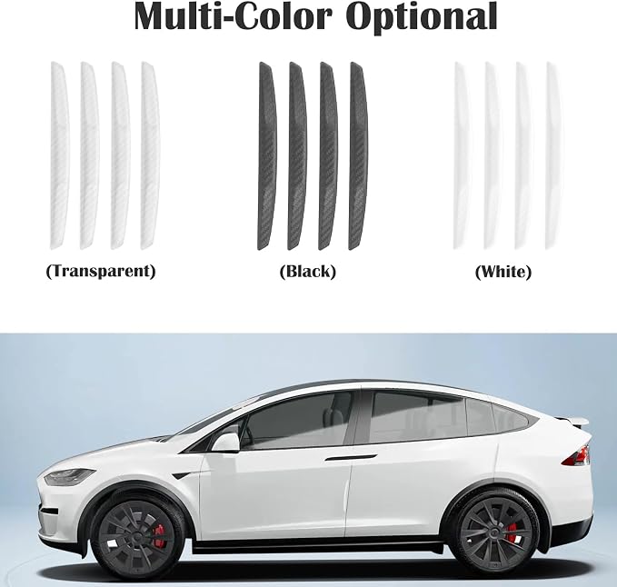 4Pcs Universal Car Door Edge Guards，Silicone Car Bumper Body Protector Trim Guard Auto Rearview Mirror Anti Collision Protector(Transparent)