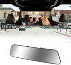Panoramic Rear View Mirror 12 Inch Chrome Anti-glare for Car SUV | Universal Convex Clip on Large Rear Mirrors Car Interior Extra Big Wide Angle Rearview Mirror Extender to Reduce Blind Spot
