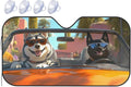 Windshield Sun Shade Funny Dog Driving Car Car Front Window Sunshade Cover for Truck SUV Blocks UV Rays Automotive Visor Interior Protector 51 x 27.5 inch