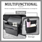 Upgraded Magnetic Car Trash Can with Lid,Mini Hanging Car Trash Bin with Mesh Pocket & 30PCS Garbage Bag,Collapsible Cars Garbage Can as Cars Storage Organizer for Most Auto