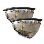 2 Pcs 18" 1/4 Acrylic Quarter Dome Security Mirror – 90 Degree Convex Corner Safety Mirror for Blind Spot Elimination in Warehouses, Offices, Retail Stores, and Parking Garages (2, 18 Inch)