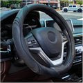 15 Inch Car Leather Steering Wheel Cover, Automotive Accessories Elastic Breathable Anti-Slip Soft Wheel Protector Fits Men and Women, Suitable for SUVs, Trucks, Vehicles and RVs (Black)