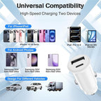 USB C Car Charger for iPhone 17 16 15 Pro Max, 40W Dual Port USB-C & USB-A Car Fast Charging Adapter, 2X6FT C to C Cable & A to C Carplay Cable for iPhone 17 16 15 Series/iPhone Air, iPad, Samsung-Red