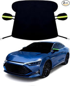 Car Windshield Sun Shade,2 Pack Two Sided Functional Windshield Covers for Snow and Snow,Windshield Protector for Cars, SUVs, Trucks,Secure Fit Waterproof Frost Cover