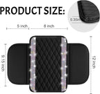 Bling Car Center Console Cover, Leather Car Arm Rest Cover Cushion with 2 Storage Bags, Universal Auto Armrest Protector Storage Box, Bling Accessories Interior for Most Vehicles (Multicolor)