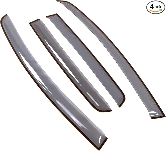 Car Window Rain Guard | Outside Mount Visors Auto Side Window Deflectors | Windows Visor Rain Shields Compatible with 2015-2016 Honda Fit | 4 Pcs Set, LGWV2-799, Light Tinted