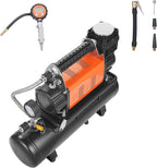 12V Heavy Duty Air Compressor with 6L Tank Kit, 6.35 CFM Portable Tire Inflator, 150PSI Offroad Air Compressor with Digital Pressure Gauge Tire Inflator for Trucks Car SUV 4 x 4 Vehicle RV