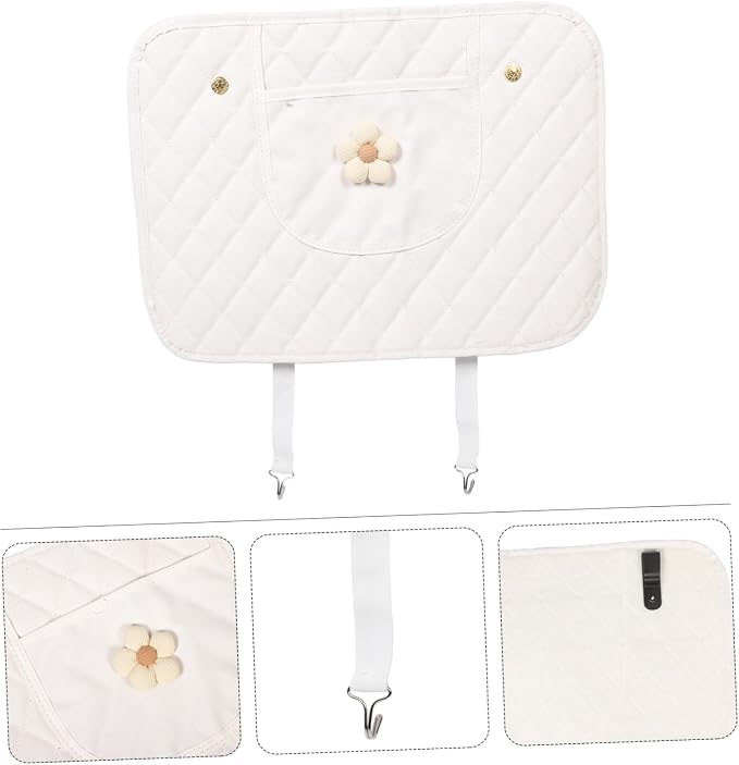Car Kick Mats Back Seat Protector with Floral Design Anti-kick Seat Back Cover for SUV and Cars Convenient Small Storage Pocket Scratch and Easy Installation