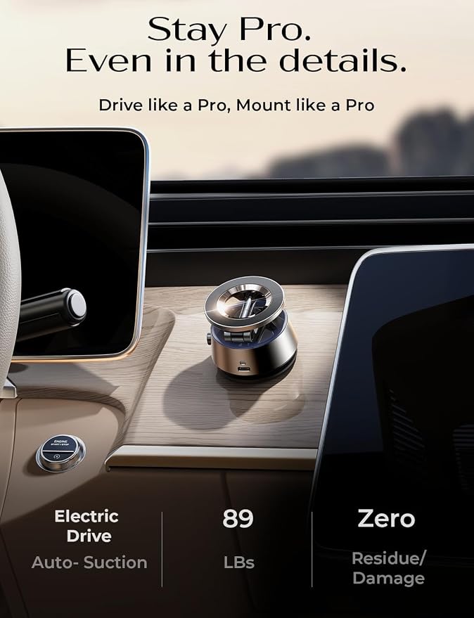 Suction Phone Mount【2026 Auto Vacuum 3.0】, 360 Adjustable Magnetic Phone Holder for Car Dashboard Universal Magsafe Accessories Gifts for Men Women for iPhone 17 Pro Max Air 16 15 14 13 12