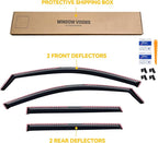in-Channel Rain Guards for Volkswagen(VW) Taos 2022-2026, Window Visor Shields Vent Deflector Shade Wind Dark Smoke 2023 2024 2025 22 23 24 25 26, Tape-On Inside-Mount, 4PCS